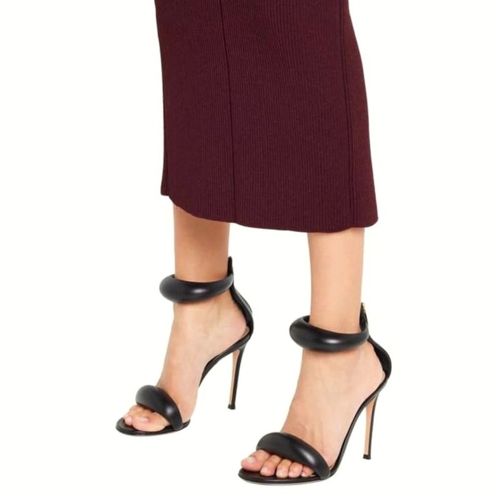 GIANVITO ROSSI Bijoux Puffy Napa Ankle-Cuff High-Heel Sandals